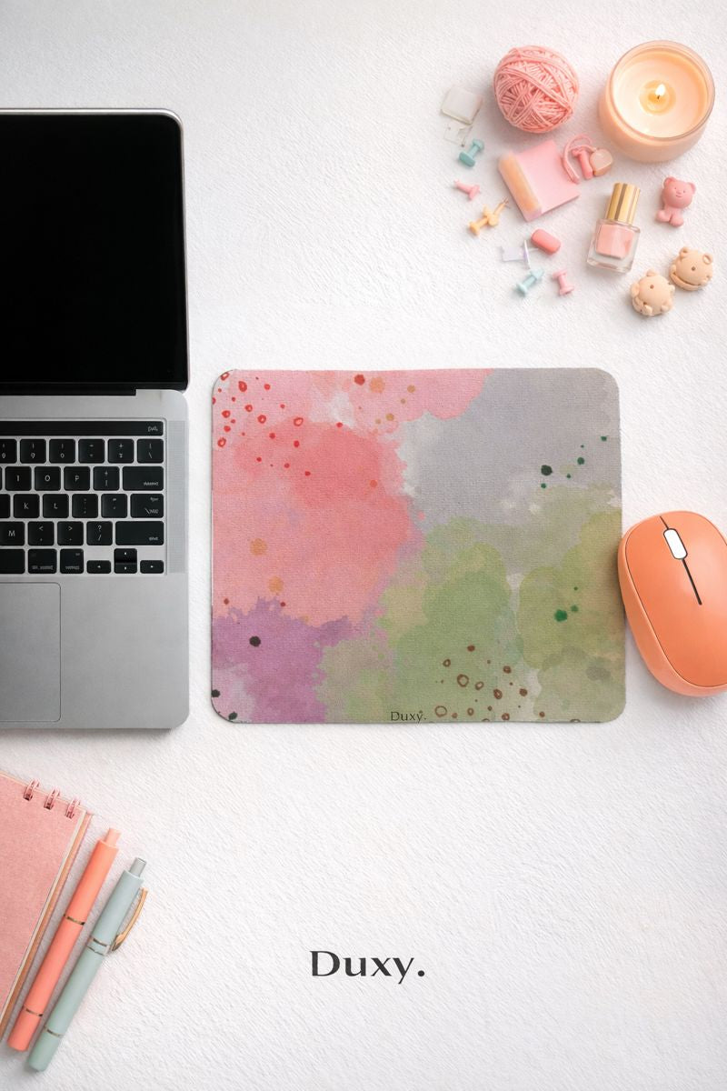 Blush Harmony Desenli Kauçuk Kaymaz Tabanlı Mouse Pad – 22x18 cm - Yumuşak Kumaş Yüzey