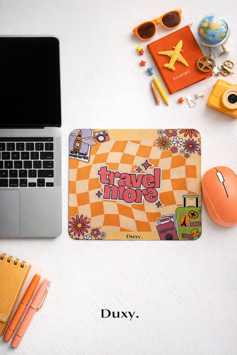 Retro Desenli Kauçuk Kaymaz Tabanlı Mouse Pad – 22x18 cm - Yumuşak Kumaş Yüzey