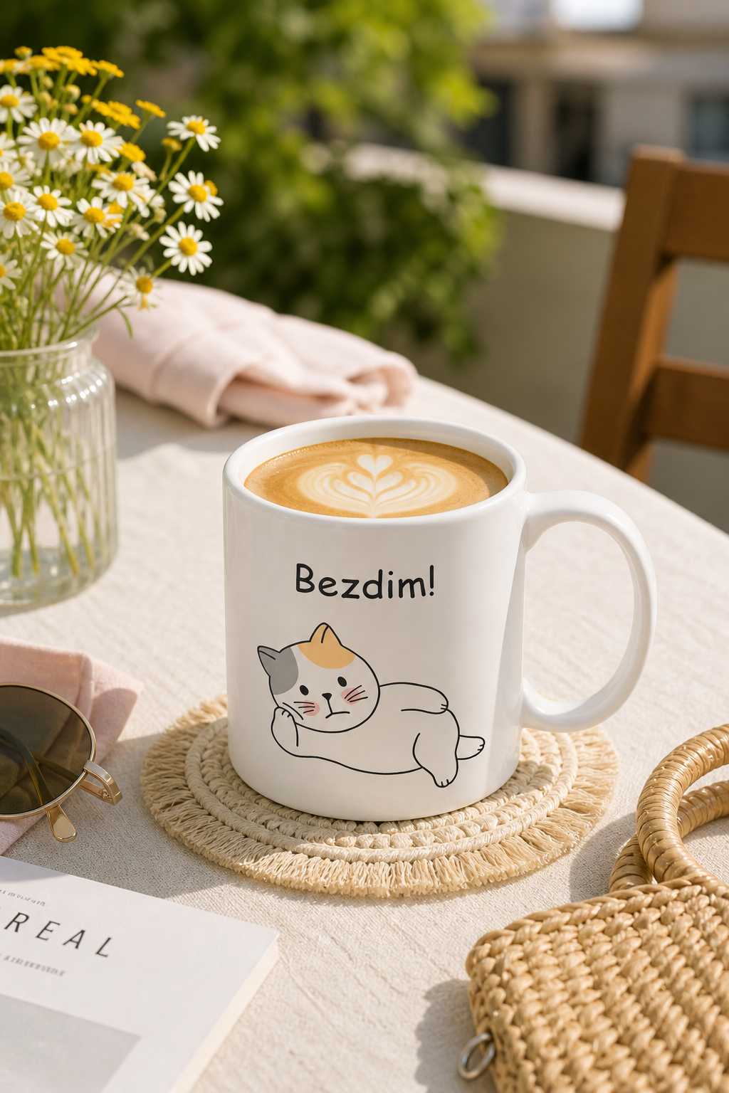 Bezdim! Yazılı Kedi Kupa Bardak – Komik Porselen Kahve Kupası & Eğlenceli Hediye