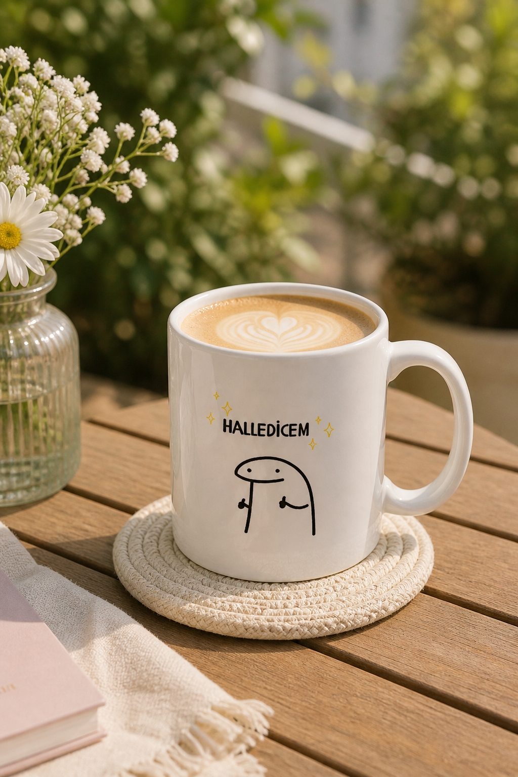Halledicem Yazılı Minimal Kupa Bardak – Komik Porselen Kahve Kupası & Motivasyon Hediyesi