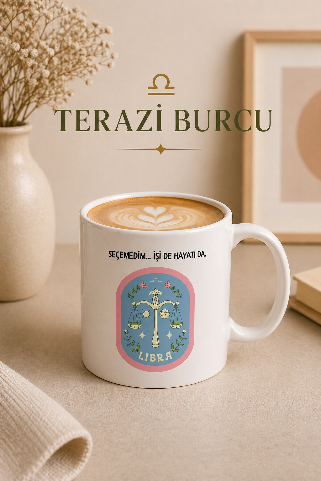 Burç Temalı Kupa Bardak – 12 Burç Seçenekli Komik Porselen Kahve Kupası | Koç, Kova, İkizler, Yengeç, Aslan ve Daha Fazlası