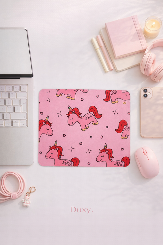 Unicorn Desenli Kauçuk Kaymaz Tabanlı Mouse Pad – 22x18 cm - Yumuşak Kumaş Yüzey