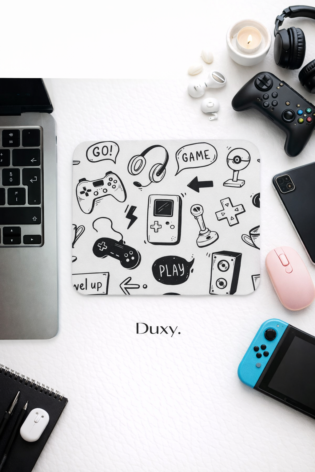 Gamer Desenli Kauçuk Kaymaz Tabanlı Mouse Pad – 22x18 cm - Yumuşak Kumaş Yüzey
