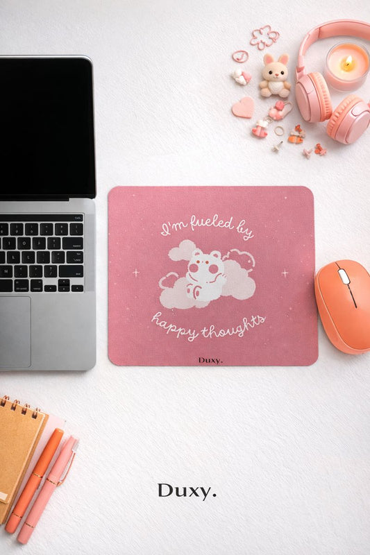 Sevimli Bulut Desenli Kauçuk Kaymaz Tabanlı Mouse Pad – 22x18 cm - Yumuşak Kumaş Yüzey