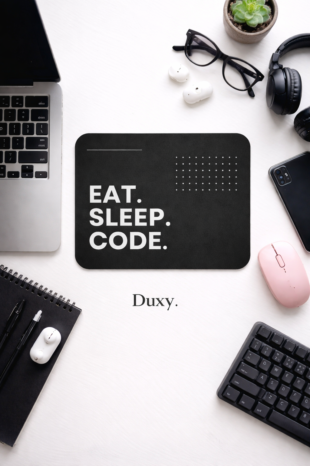 Yazılımcı Desenli Kauçuk Kaymaz Tabanlı Mouse Pad – 22x18 cm - Yumuşak Kumaş Yüzey