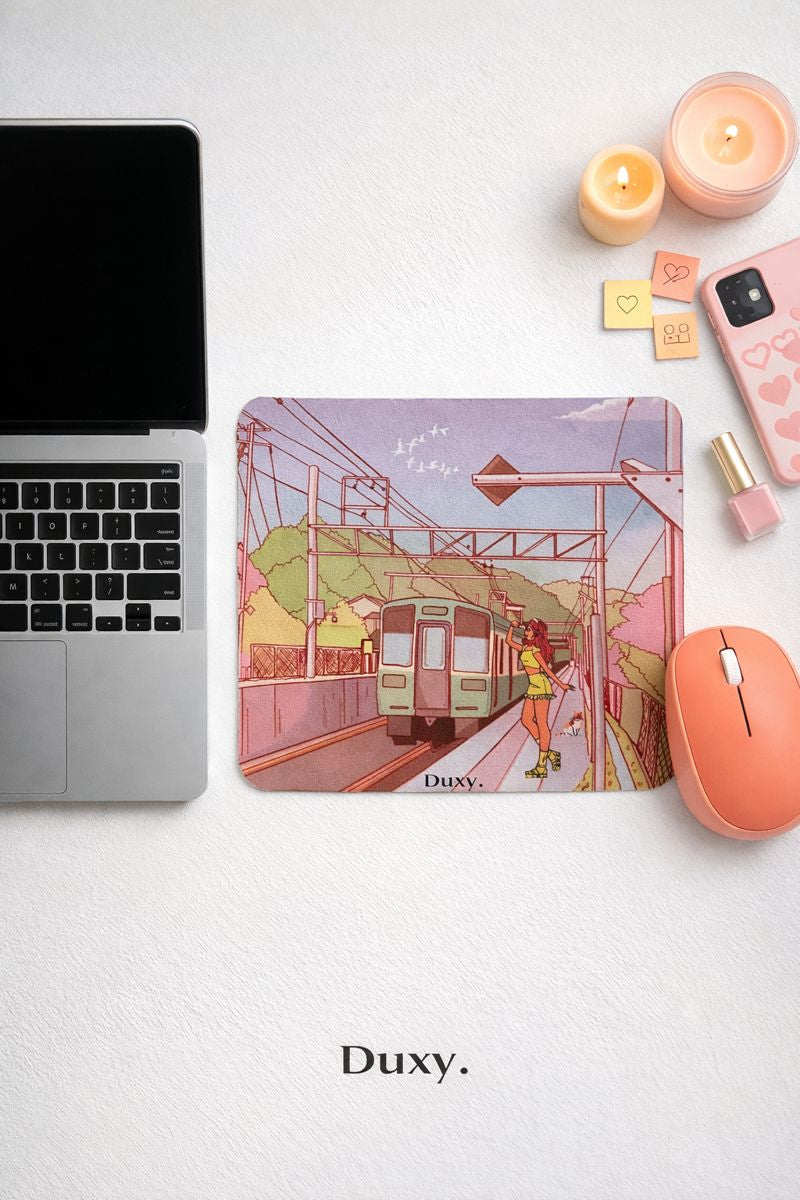 City Escape Desenli Kauçuk Kaymaz Tabanlı Mouse Pad – 22x18 cm - Yumuşak Kumaş Yüzey
