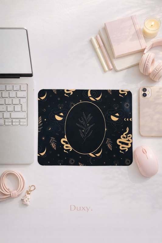 Manifest Desenli Kauçuk Kaymaz Tabanlı Mouse Pad – 22x18 cm - Yumuşak Kumaş Yüzey