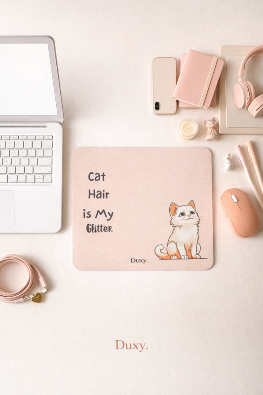 Kedi Desenli Kauçuk Kaymaz Tabanlı Mouse Pad – 22x18 cm - Yumuşak Kumaş Yüzey