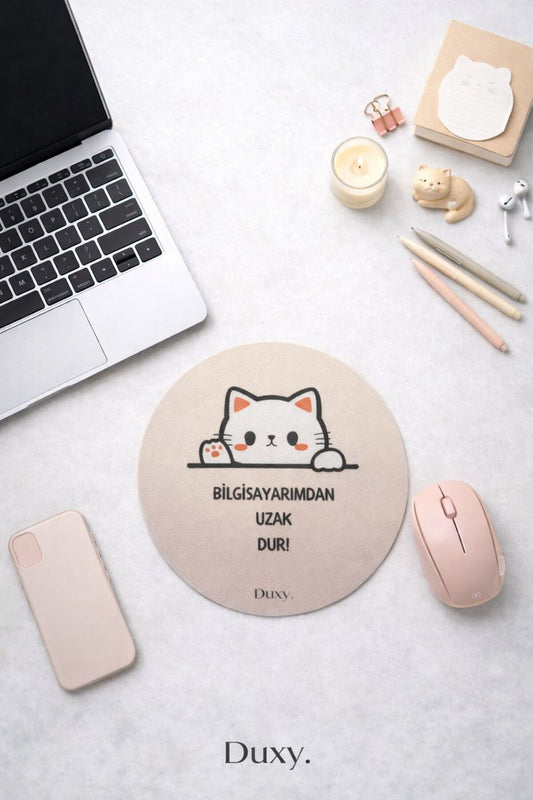 Eğlenceli Desenli Kauçuk Kaymaz Tabanlı Mouse Pad – 19 cm - Yumuşak Kumaş Yüzey