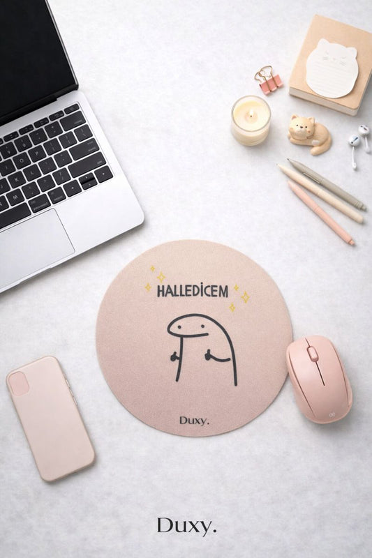 Eğlenceli Desenli Kauçuk Kaymaz Tabanlı Mouse Pad – 19 cm - Yumuşak Kumaş Yüzey