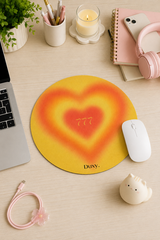 777 Manifest Desenli Kauçuk Kaymaz Tabanlı Mouse Pad – 19 cm - Yumuşak Kumaş Yüzey